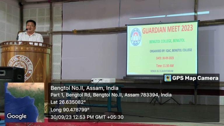 Bengtol College organizes a Guardian Meet today on 30th September 2023